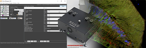 Gestion du module confocal Hamamatsu MAICO par Micro manager